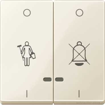 SM Клавиша 2-наяс линзами и c cимволами "Вызов горничной", "Не звонить", беж.