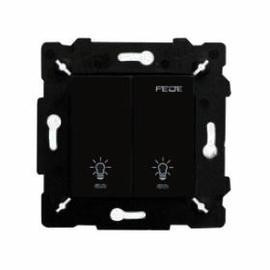 FD28602-M Fede Fede Выключатель сенсорный 2-клав. с подсветкой, с суппортом 2х600Вт 10А 250В~, черный