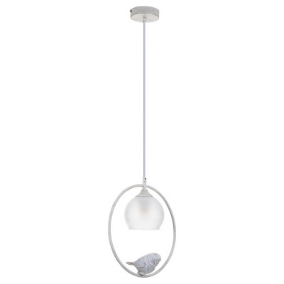 Arte Lamp GEMELLI, Подвес, цвет арматуры - БЕЛО-ЗОЛОТОЙ, цвет плафона/декора - БЕЛЫЙ, 1х60W E27, A2150SP-1WG