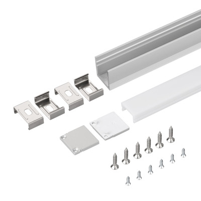 Профиль с экраном SL-SLIM20-H20-2000 ANOD+OPAL (Arlight, Алюминий), 036836