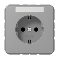 Штепсельная розетка SCHUKO 16A 250V~ ударопрочная, с полем для надписи; серая, CD1520BFNAGR
