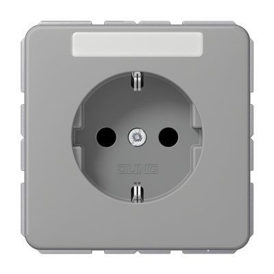 Штепсельная розетка SCHUKO 16A 250V~ ударопрочная, с полем для надписи; серая, CD1520BFNAGR