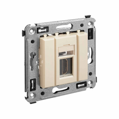 4405253 - ДКС HDMI розетка одинарная в стену, тип А-А, "Avanti", "Ванильная дымка"