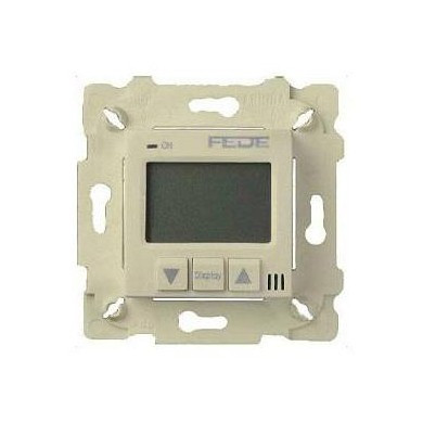 FD18000-A Fede Fede Термостат для теплых полов, цифровой, 16A, с LED дисплеем,  с датчиком 2.5 м, бежевый