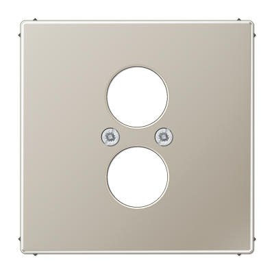 Крышка для 2-х гнезд подключения громкоговорителя; благородная сталь, ES2962-2