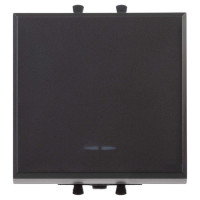 4412152 - ДКС Кнопка одноклавишная модульная, "Avanti", "Черный матовый", 2 модуля