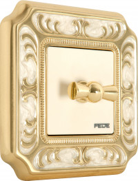 Fede Выключатель 1-клавишный, тумблерный, цвет бежевый - Pearl White, серия Smalto Italiano Collection - Siena