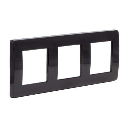ДКС Рамка на 2+2+2 модуля (трехместная), черная, 75013B