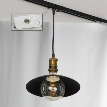 LUSSOLE BALDWIN Подвесной светильник, цвет основания - черный, плафон - металл (цвет - черный), 1x60W E27, LSP-9670-TAW