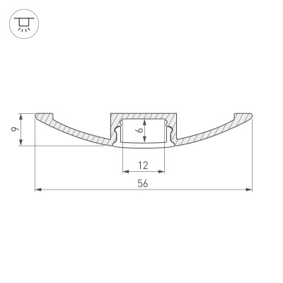 Профиль ARH-FLAT-2000 ANOD (Arlight, Алюминий), 016149