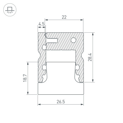 Профиль ARH-FLOOR27-H28-2000 ANOD (Arlight, Металл), 038356