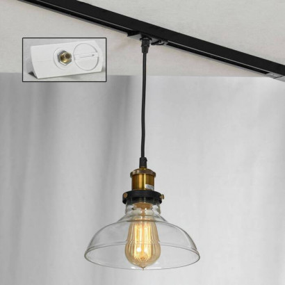 LUSSOLE GLEN COVE Подвесной светильник, цвет основания - черный, плафон - стекло (цвет - прозрачный), 1x60W E27, LSP-9606-TAW