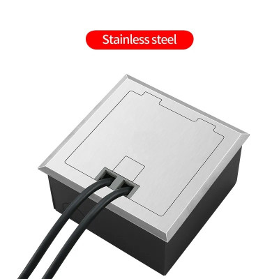 Люк напольный на 2 модуля, металлический, h=65мм, с рамкой, крышка без углубления, TIMIUX, нержавеющая сталь, EU2H65R ST