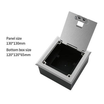 Люк напольный на 2 модуля, металлический, h=65мм, с рамкой, крышка без углубления, TIMIUX, нержавеющая сталь, EU2H65R ST