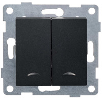 GUSI Ugra МЕХАНИЗМ Выкл. 2кл. (инд), скрытая установка, 10А, 250В. Цвет: графит., С11В28-010