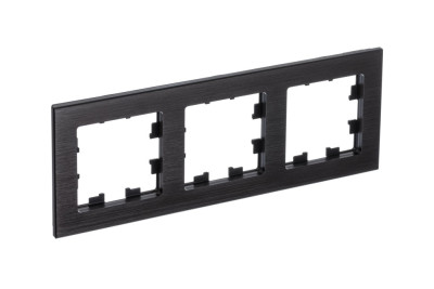 ATN312303 - ATLASDESIGN NATURE 3-постовая РАМКА, МЕТАЛЛ ОНИКС, Systeme Electric