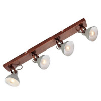 LUSSOLE DURANGO Линейный спот, цвет основания - медный, плафон - металл (цвет - серый), 4x40W E14, LSP-9829