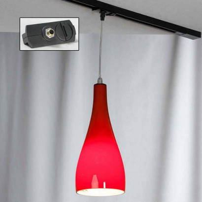 LUSSOLE RIMINI Подвесной светильник, цвет основания - хром, плафон - стекло (цвет - красный), 1x60W E27, LSF-1156-01-TAB
