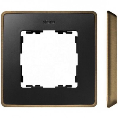 Simon S82Detail Рамка 1-ная, графит, основание медь, 8201610-246