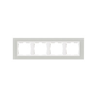 Simon S82N Рамка 4-ная, натуральный - белый (стекло), 82647-60