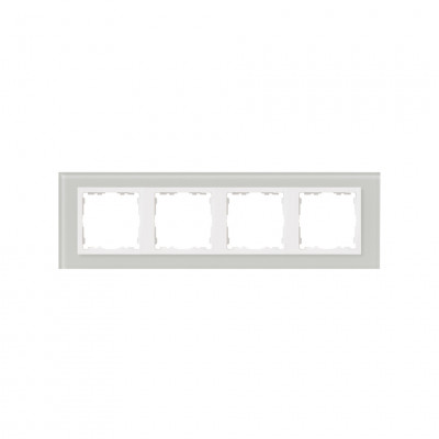 Simon S82N Рамка 4-ная, натуральный - белый (стекло), 82647-60