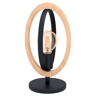 43464 Настольная лампа BASILDON, 1x40W (E27), L190, B160, H345, основа?155, сталь, черный/дерево, ко