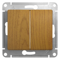 GLOSSA 2-клавишный ВЫКЛЮЧАТЕЛЬ, сх.5, 10АХ, механизм, ДЕРЕВО ДУБ GLOSSA 2-клавишный ВЫКЛЮЧАТЕЛЬ, сх.5, 10АХ, механизм, ДЕРЕВО ДУБ
