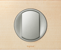 Legrand Выключатель 1-клавишный, вставка - титан,  материалы - Клен, серия Celiane