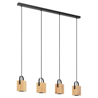 Eglo 43748 Подвесной потолочный светильник (люстра) AYLES, GU10, 4Х3W, 4X250lm, L930, B85, H1100, сталь, черный/дерево, коричневый