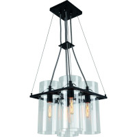 Arte Lamp BLAKE, Люстра, цвет арматуры - черный, цвет плафона/декора - ПРОЗРАЧНЫЙ, 4х40W E14, A8586SP-4BK
