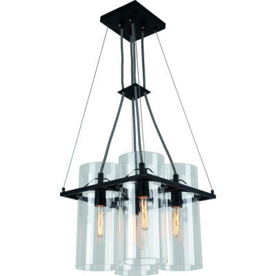Arte Lamp BLAKE, Люстра, цвет арматуры - черный, цвет плафона/декора - ПРОЗРАЧНЫЙ, 4х40W E14, A8586SP-4BK