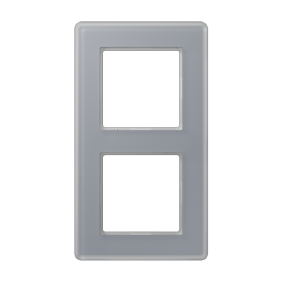 Рамка на 2 поста, стекло цвет серый, Jung