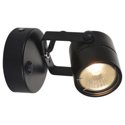 Arte Lamp MIZAR, Светильник настенный, цвет арматуры - черный, цвет плафона/декора - черный, 1x50W GU10, A1311AP-1BK