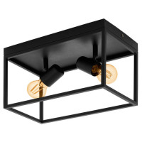 98332 Потолочный светильник SILENTINA, 2х40W (E27), 360х180, H205, сталь, черный