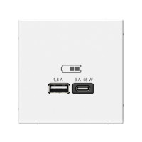 GAL001329 - ARTGALLERY USB РОЗЕТКА A + тип-C 45Вт высокоскор.заряд. QC, PD, механизм, ЛОТОС, Systeme Electric