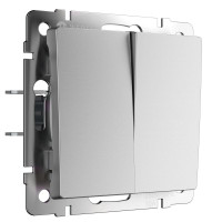 Werkel W1120065/ Выключатель двухклавишный (серебряный матовый), a063609