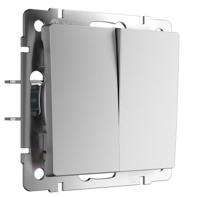 Werkel W1120065/ Выключатель двухклавишный (серебряный матовый), a063609