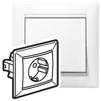 Legrand Розетка с заземлением - Legrand Valena - с лицевой панелью и рамкой в сборе 16А 250В винтовые зажимы - белый, 774423