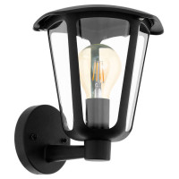 98119 Уличный светильник настенный MONREALE, 1х60W(E27), L230, H275, А255, лит. алюминий, черный//пла