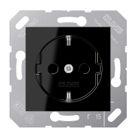 Штепсельная розетка SCHUKO 16А / 250В, пружинные зажимы; термопласт; черный; CD500, CD5120BFSW