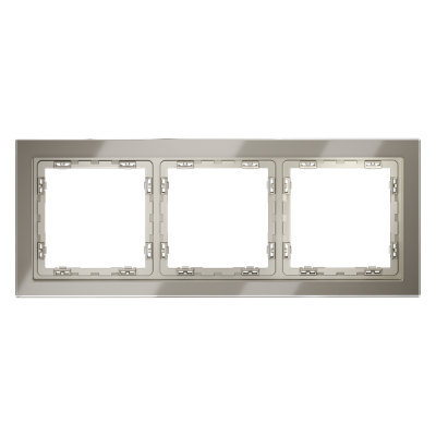 Рамка стеклянная VOLTUM S70 на 3 поста, (шелк, стекло), VLS110304