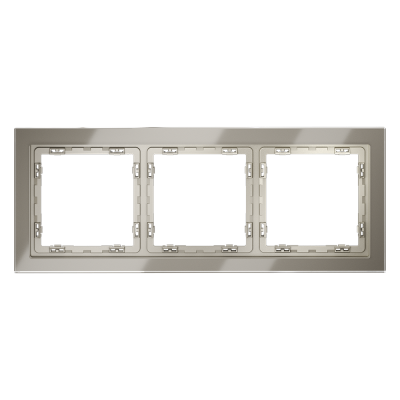 Рамка стеклянная VOLTUM S70 на 3 поста, (шелк, стекло), VLS110304