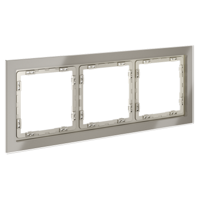 Рамка стеклянная VOLTUM S70 на 3 поста, (шелк, стекло), VLS110304