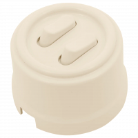 Bironi Кнопка (двухклавишная), пластик, цвет Песочное золото, B1-222-24-PB