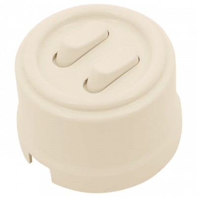 Bironi Кнопка (двухклавишная), пластик, цвет Песочное золото, B1-222-24-PB