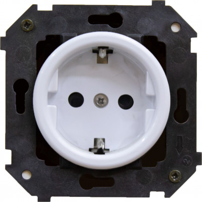 Bironi Розетка с З.К. (скрытый монтаж), Белый, B3-101-21