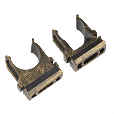 BIRONI Пластик Бронза Крепеж-клипса для трубы D16 10шт/уп, BTK1-16-25-10