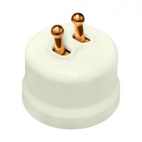 Bironi Выключатель 2-кл., пластик, цвет Слоновая кость,  Медь (тумблерный), B1-232-211-C