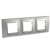 MGU66.006.039 - UNICA TOP РАМКА 3-постовая, горизонтальная, АЛЮМИНИЙ/НИКЕЛЬ
