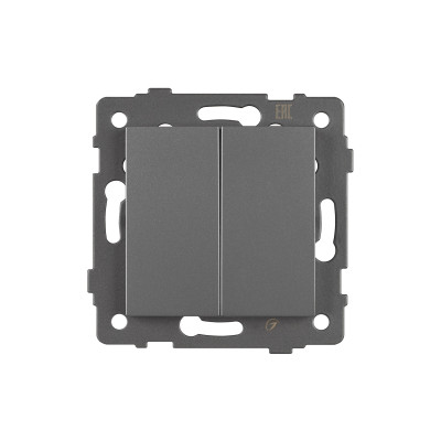 049885 - Механизм выключателя двухклавишный самовозвратный SWT-MKR2-PL-GR-V (250V, 10A) (Arlight, -)